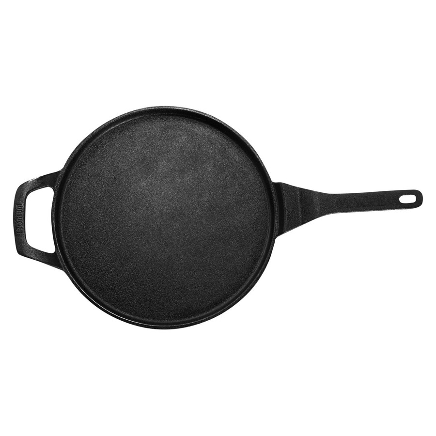 Kyyte Pre-Seasoned Cast Iron Concave Tawa with Long Handle 26 CM