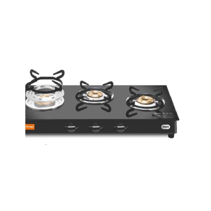 Orange Double Drip Tray Elegant 301 Jumbo 3 Burner LPG Gas Stove [OLPG373]