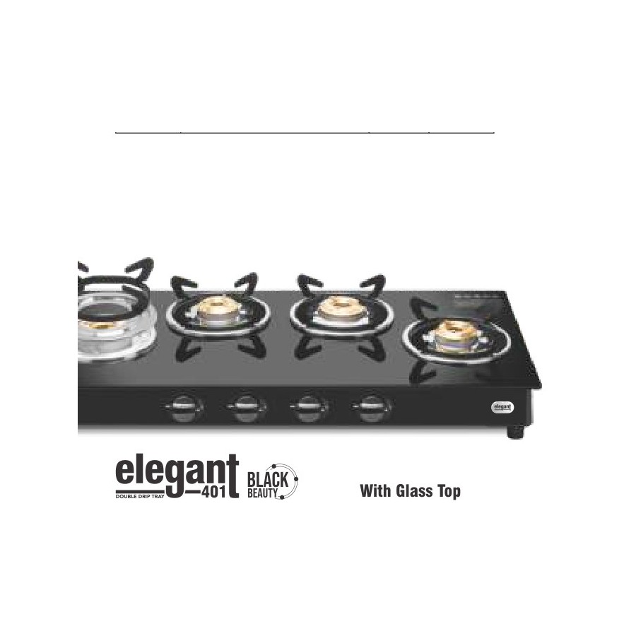 Orange Double Drip Tray Elegant 401 Jumbo 4 Burner LPG Gas Stove [OLPG374]
