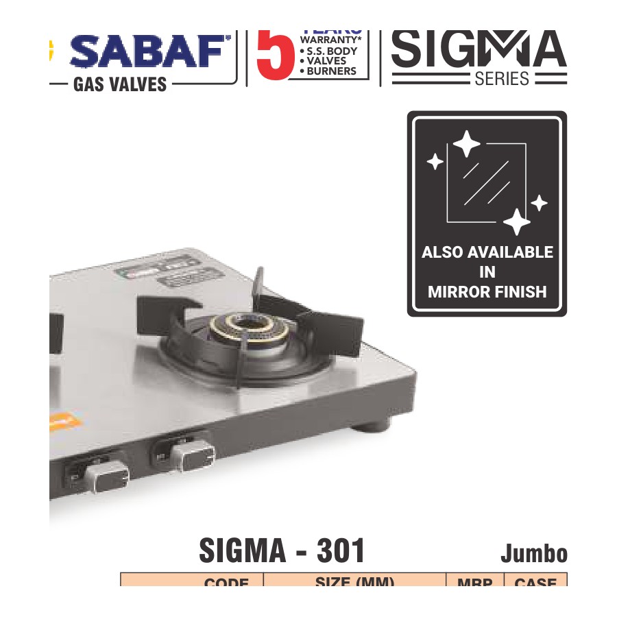 Orange Sigma 301 Jumbo 3 Burner LPG Gas Stove