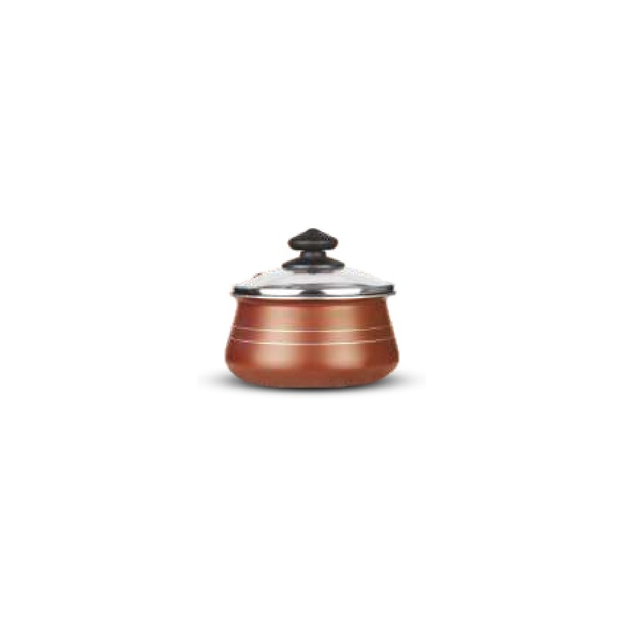 Orange Matka Handi (With Glass Lid) 160 mm (1.3 Ltr)