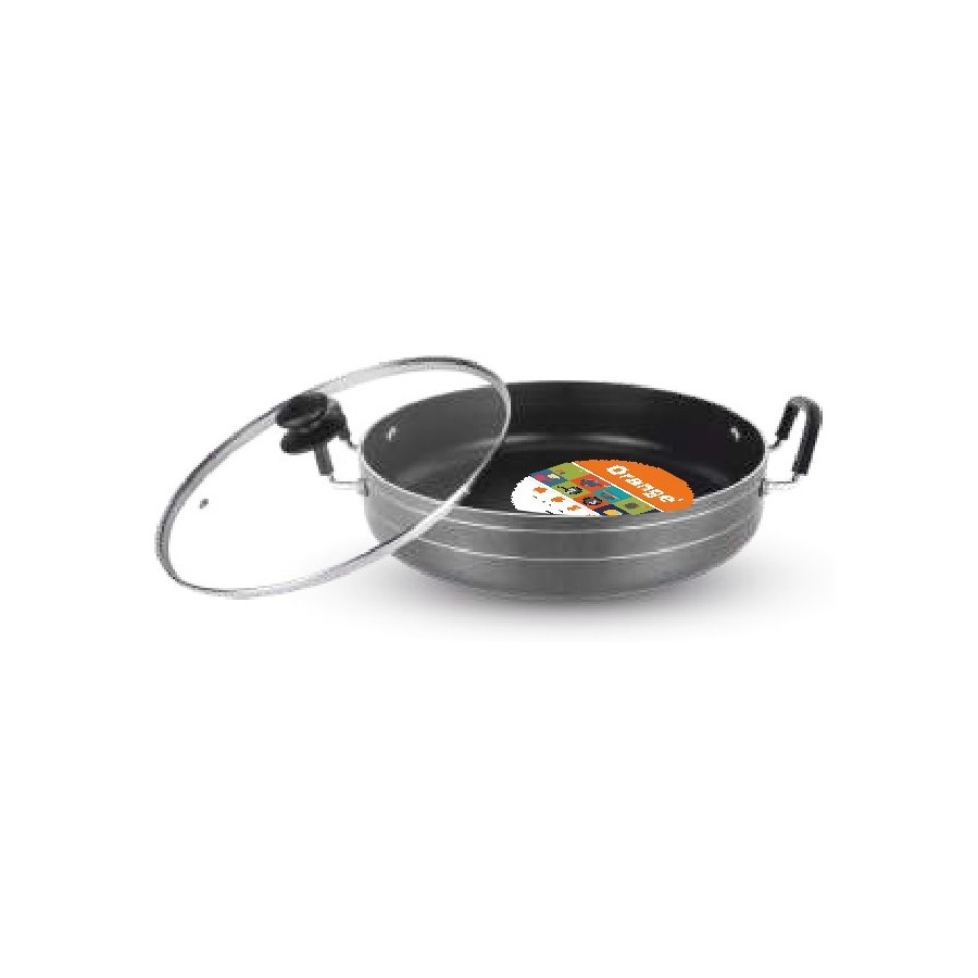 Orange Jumbo Fry Pan (With Glass Lid) 320 mm (6 Ltr)