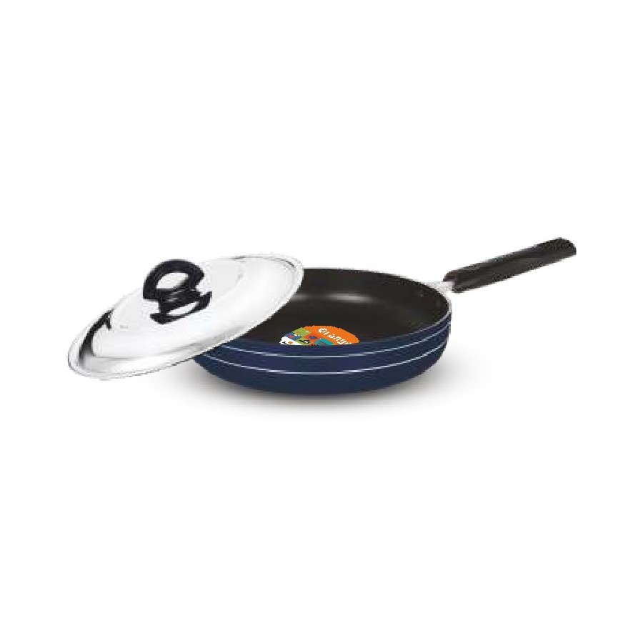 Orange Fry Pan (With S.S. Lid) • Induction Base 240 mm (2 Ltr)