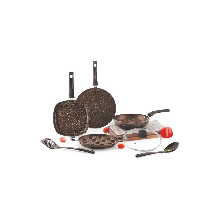 Orange Cookware Set Non-stick Coated
