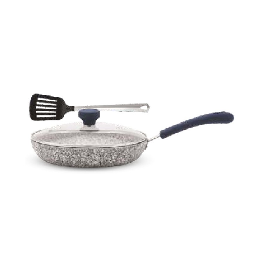 Orange Fry Pan (With Glass Lid) (free Nylon Turner) 260 mm