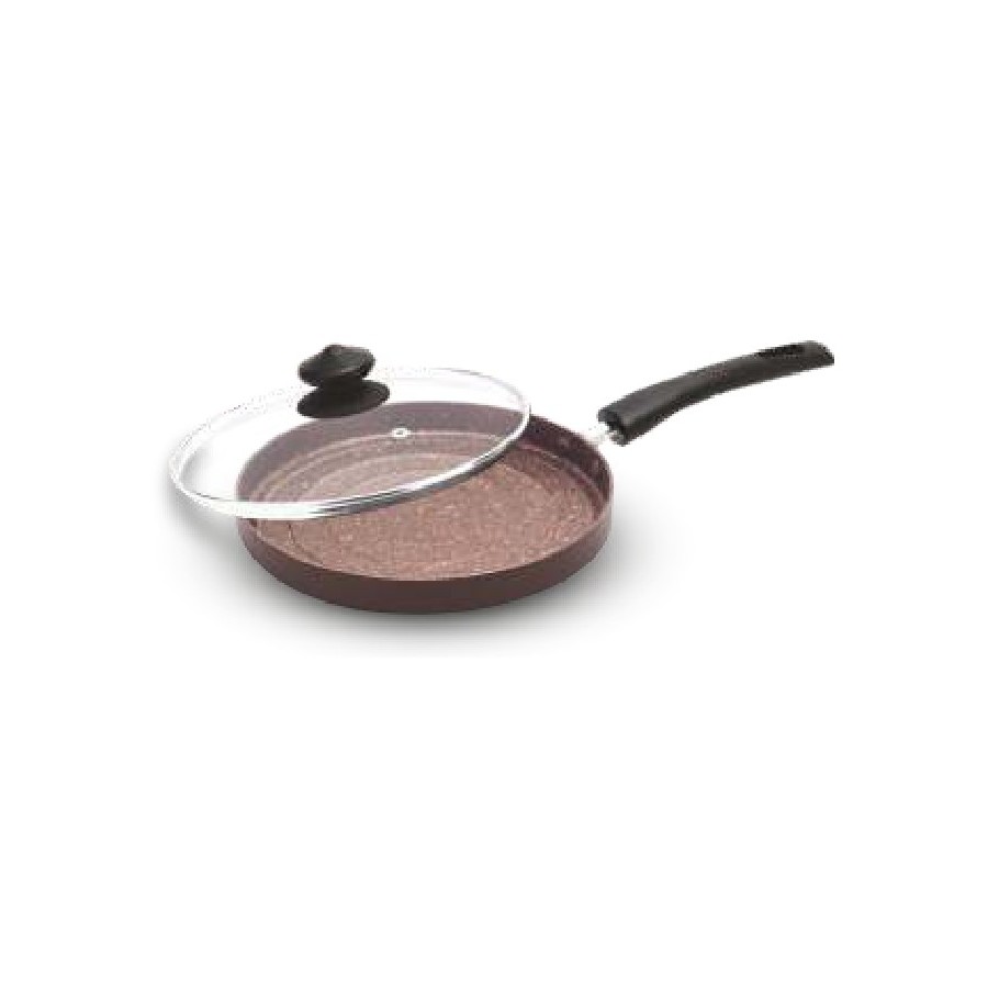 Orange Flat Pan (pizza Maker) (With Glass Lid) 220 mm