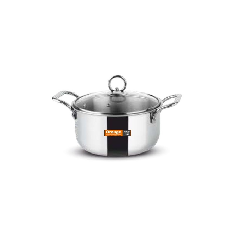 Orange Casserole (With Glass Lid) 240 mm (5.5 Ltr)