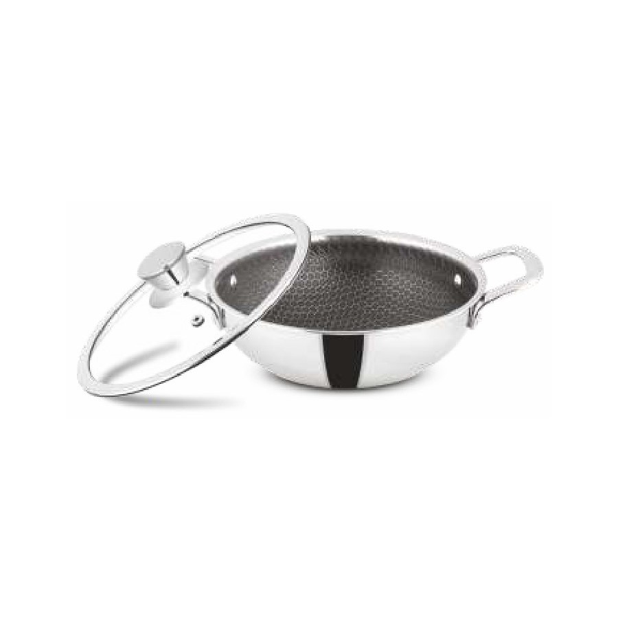 Orange Kadai (With Glass Lid) 260 mm (3.5 Ltr)