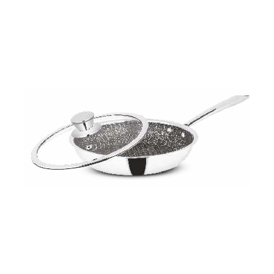Orange Fry Pan (With Glass Lid) 220 mm (1.5 Ltr) [OTPC557]