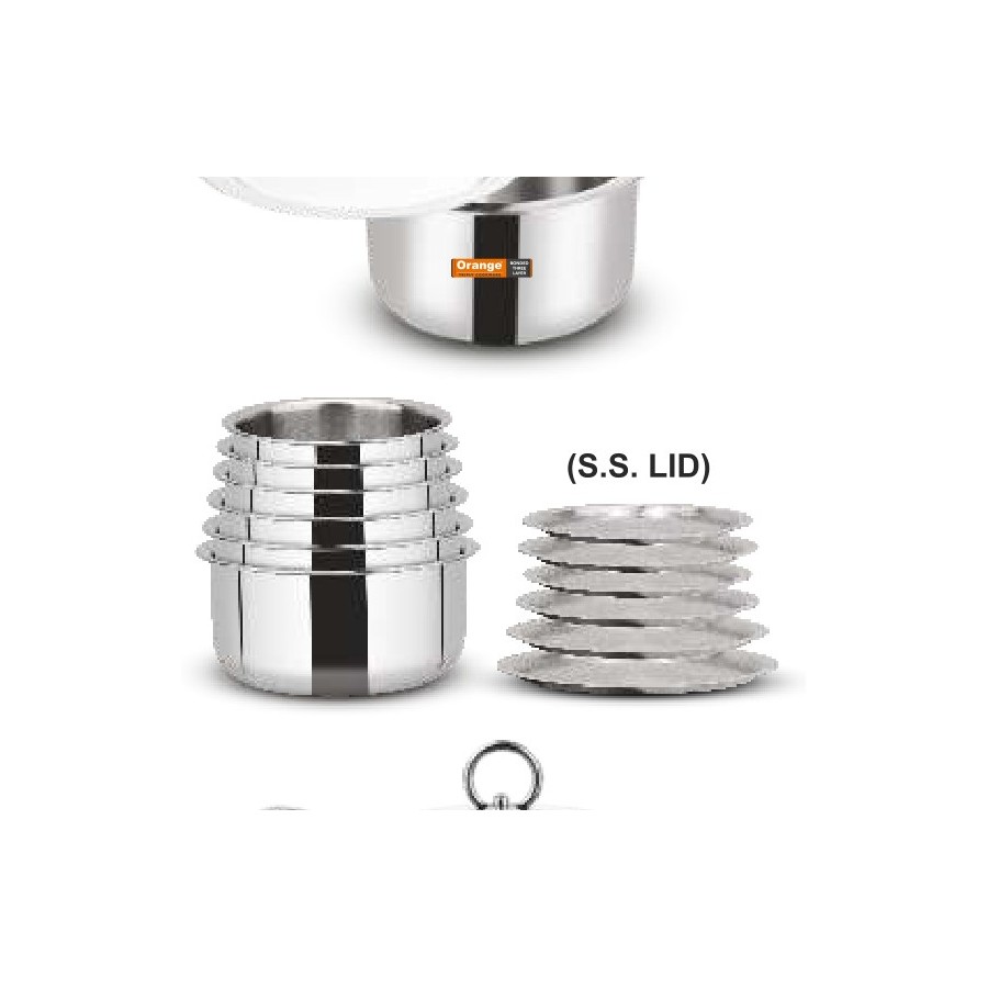 Orange Top Set (6 PCS) (With S.S. Lid)