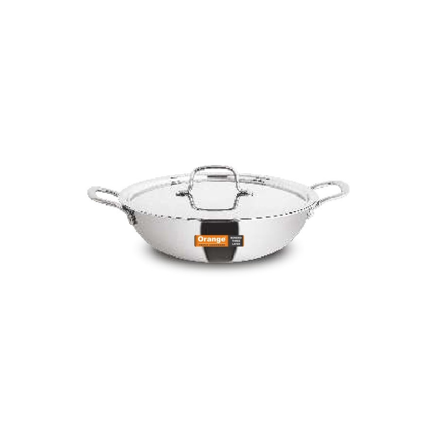 Orange Jumbo Deep Kadai (With S.S. Lid) 320 mm (6.5 Ltr)
