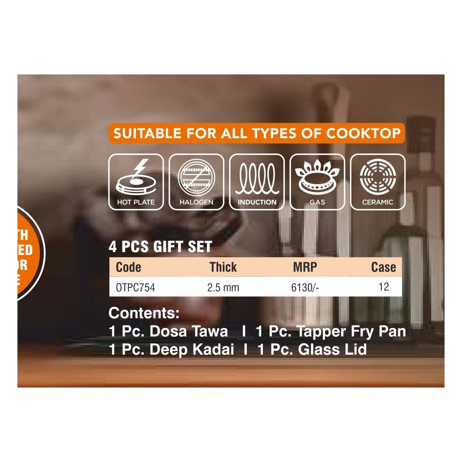 Orange Triply 4 PCS Gift Set