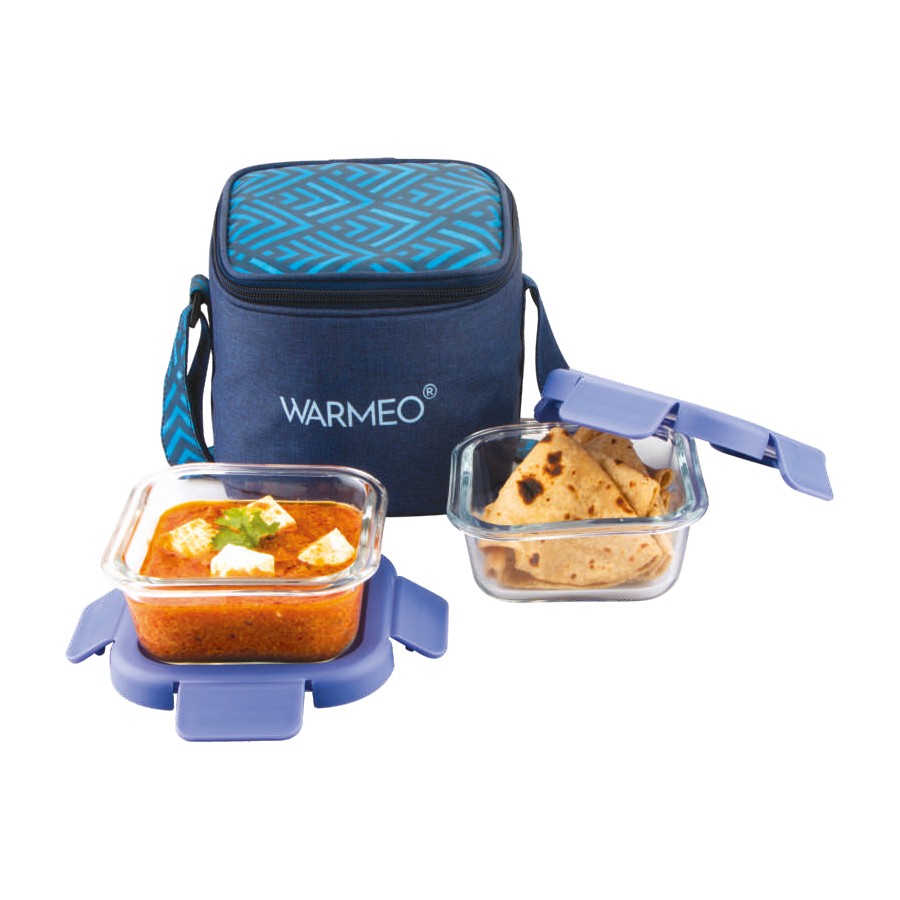 Warmeo Square Borosilicate Lunch Pack - Square 4 PC