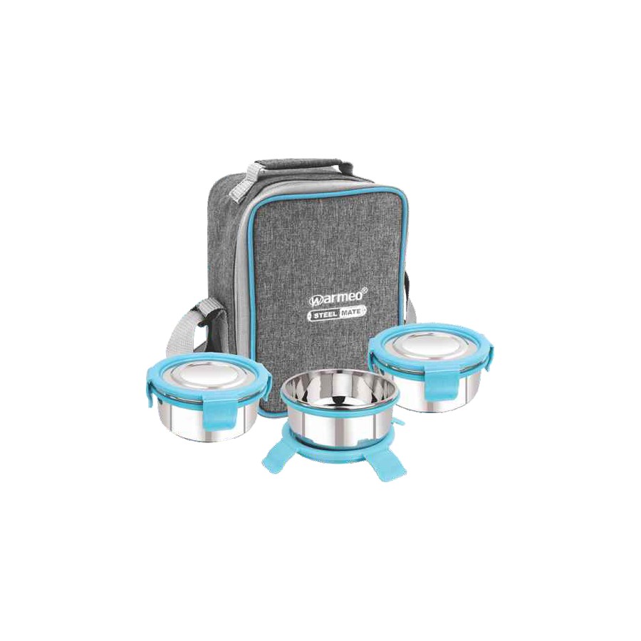 Warmeo Steelix Softline Lunch Pack - Executive Combo (300 ml x 2 + Steel Chapati Box)